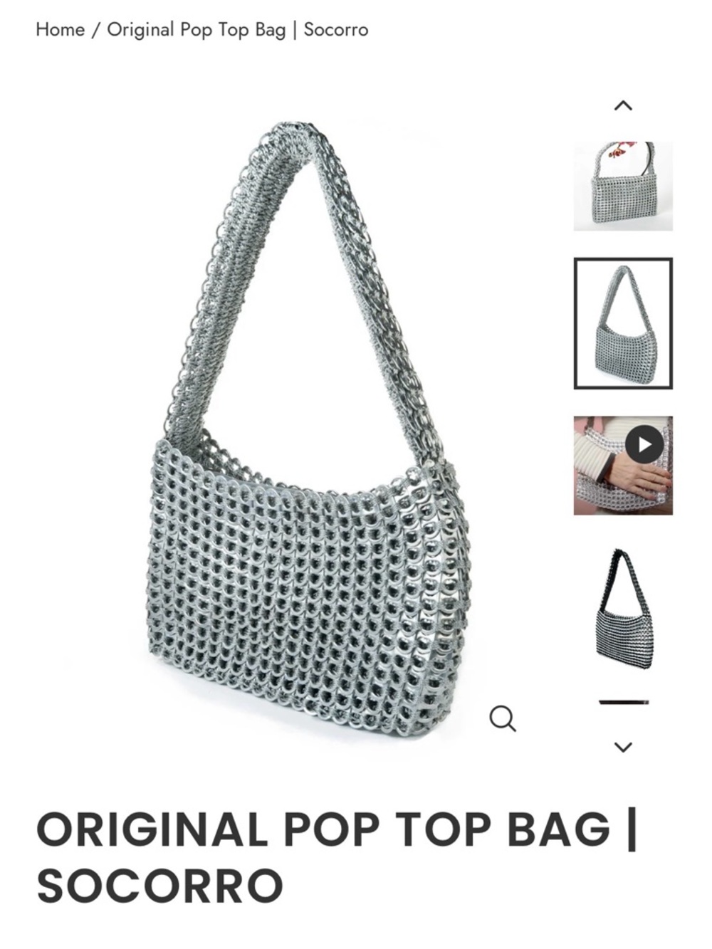Black “Pop Top” Shoulder Bag - Picture 4 of 4
